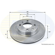 Comline 2 x Vented Front Brake Discs ADC2401V-x2