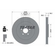 Textar 2 x Vented Rear Brake Discs 92341205