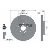 Textar 2 x Vented Front Brake Discs 92073100-x2