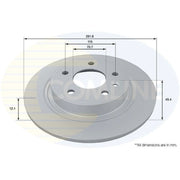 Comline 2 x Solid Rear Brake Discs ADC1154-x2