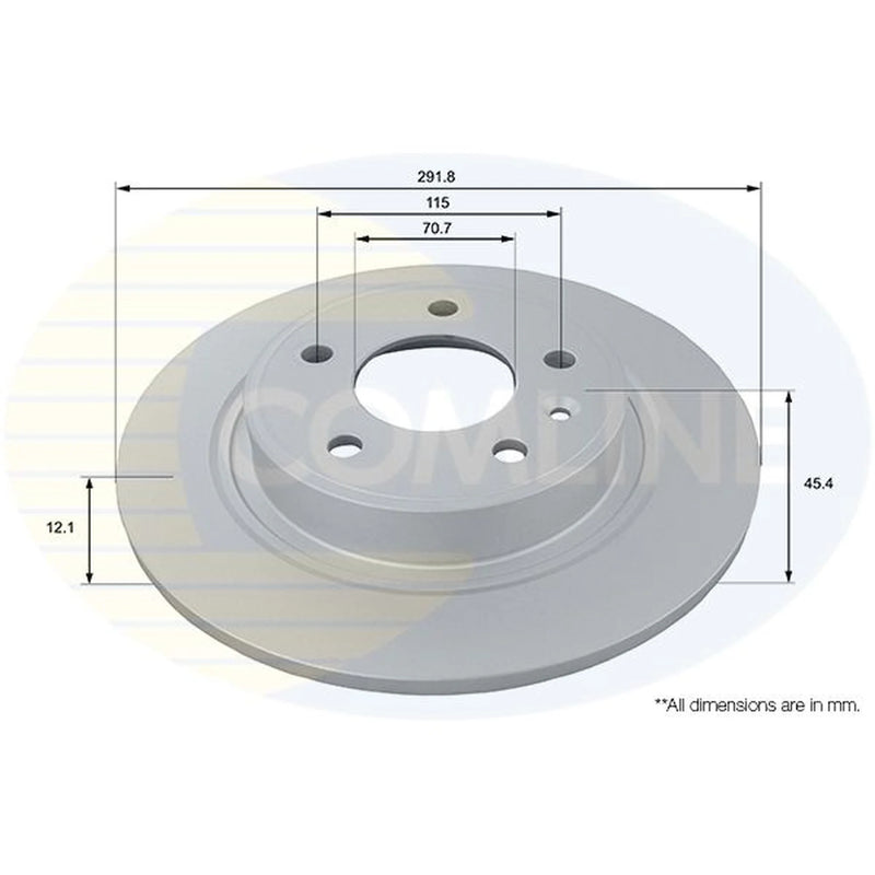 Comline 2 x Solid Rear Brake Discs ADC1154-x2