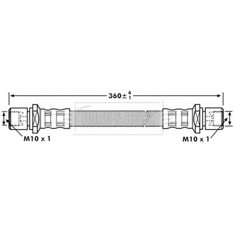 Borg & Beck Brake Hydraulic Hose Line Rear Right BBH7192