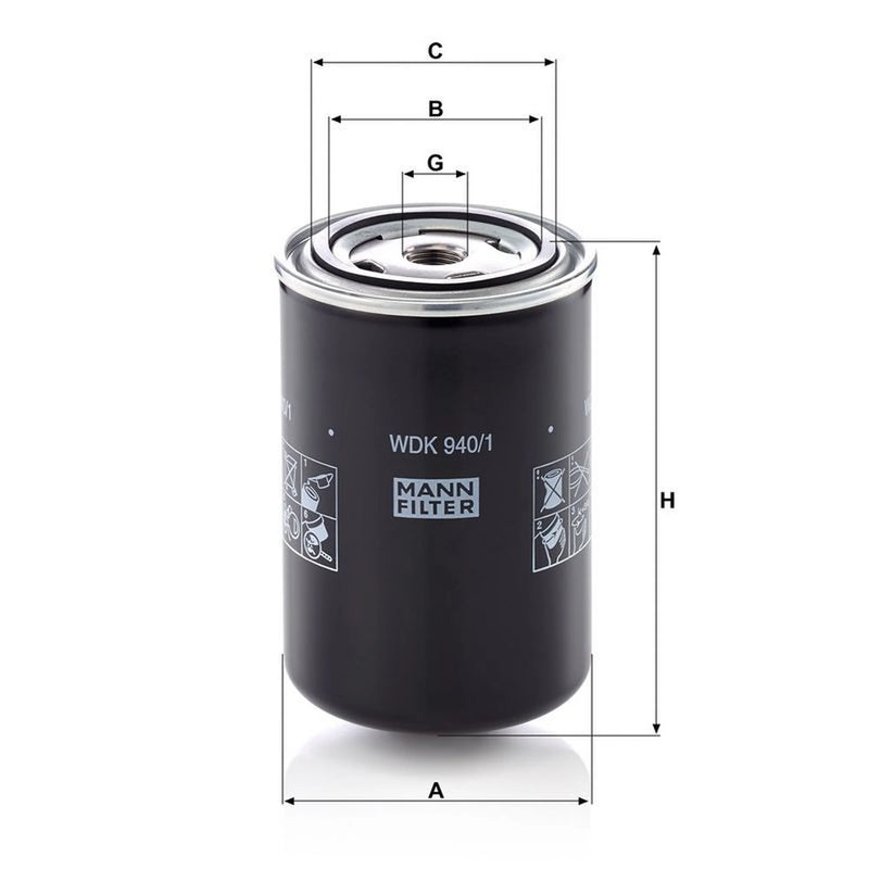 MANN-FILTER Fuel Filter Element WDK 940/1
