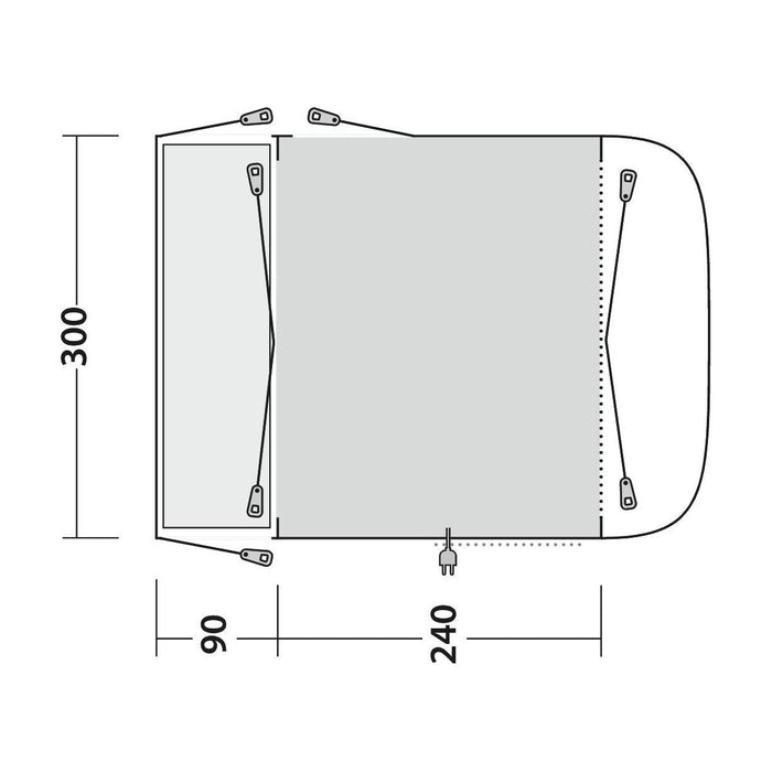 Outwell Waystone 240 Poled Driveaway Campervan Awning - Outwell - Van Life Living