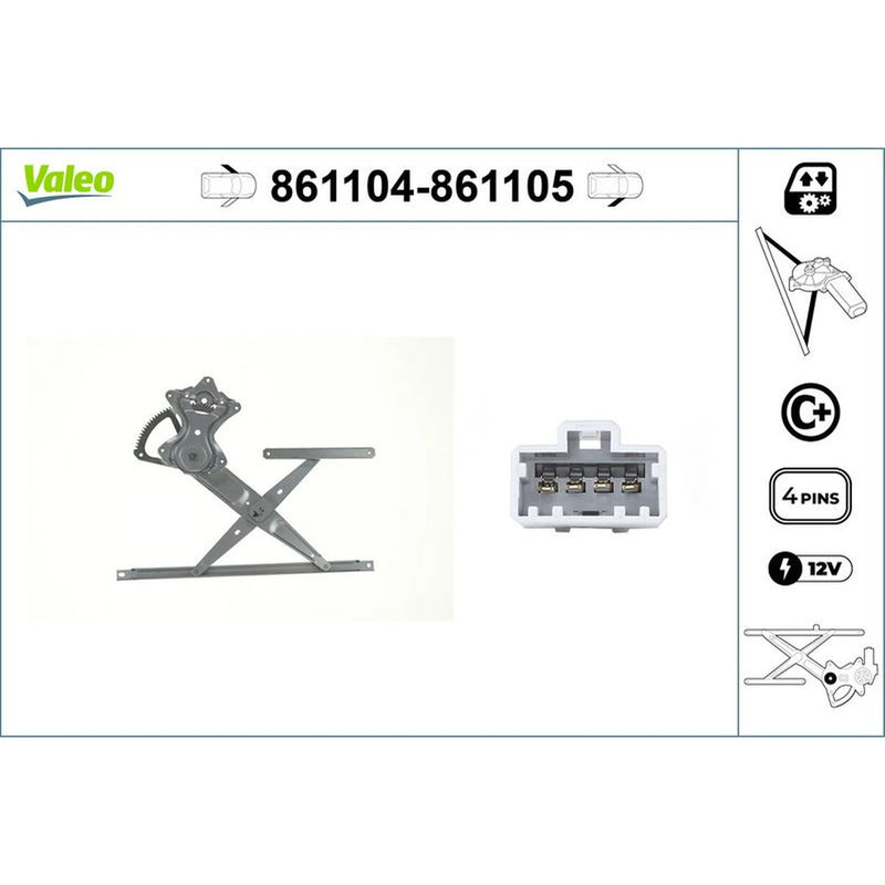 Valeo Electric Window Regulator Lifter Right Front 861105