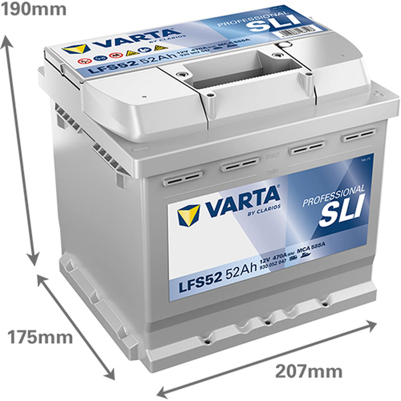 Varta Battery 12V 52Ah 470A 930052047K312