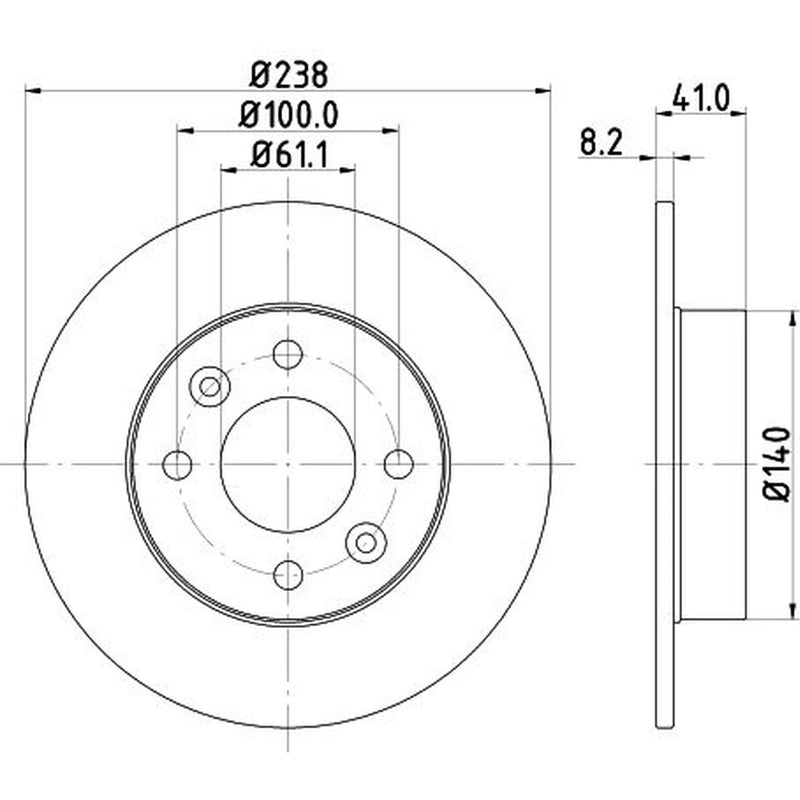 DON 2 x Solid Front Brake Discs PCD12972-x2