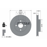 Textar 2 x Vented Front Brake Discs 92071500-x2