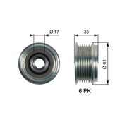 Gates Alternator Overrunning Freewheel Clutch OAP7166