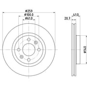 Mintex Mintex Front Brake Disc Kit MDK0190