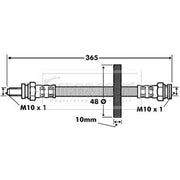 Borg & Beck Brake Hydraulic Hose Line Rear Right BBH7522