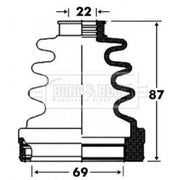 Borg & Beck Drive Shaft Bellow Kit transmission sided BCB2863