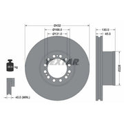 Textar 2 x Internally Vented Front Brake Discs 93087200-x2
