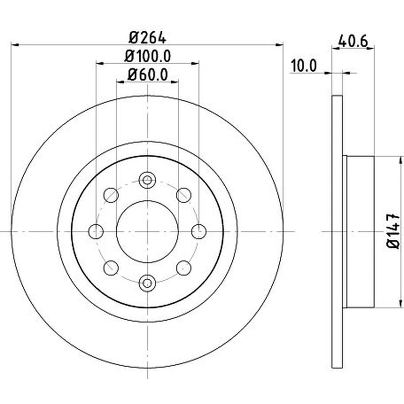 Mintex 2 x Solid Rear Brake Discs MDC1903-x2