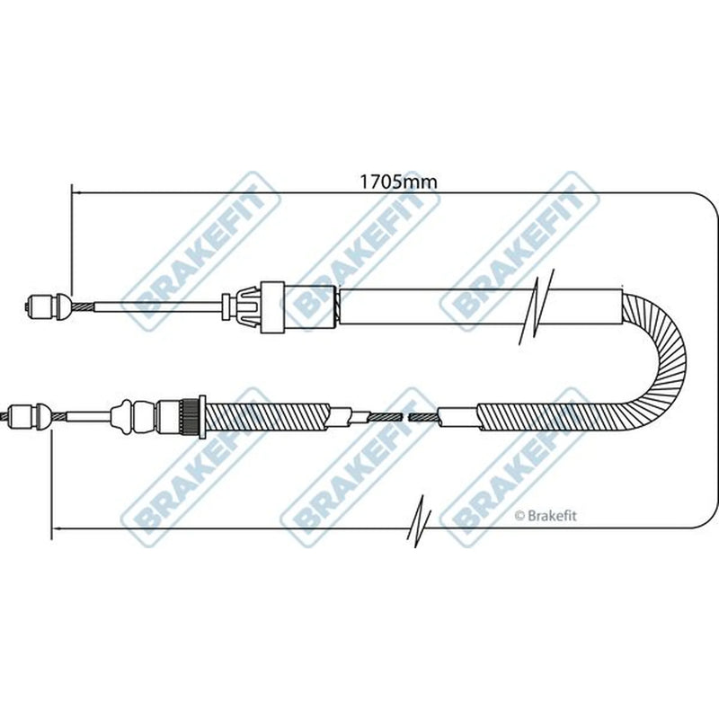 Apec Handbrake Cable Right Rear BBC3331