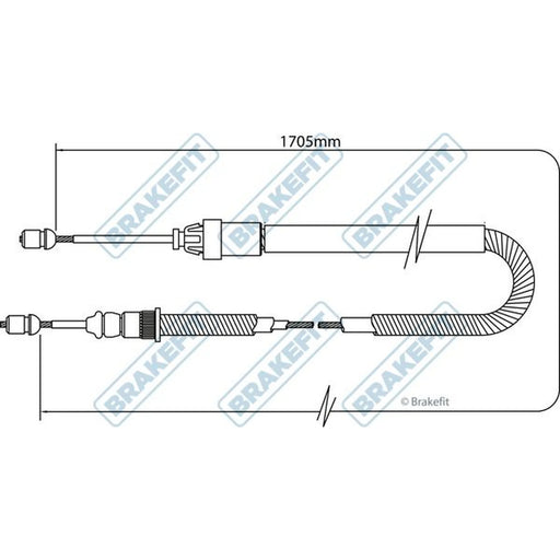 Apec Handbrake Cable Right Rear BBC3331