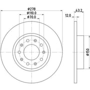Mintex 2 x Solid Rear Brake Discs MDC2159-x2