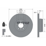 Textar 2 x Vented Rear Brake Discs 92161205-x2