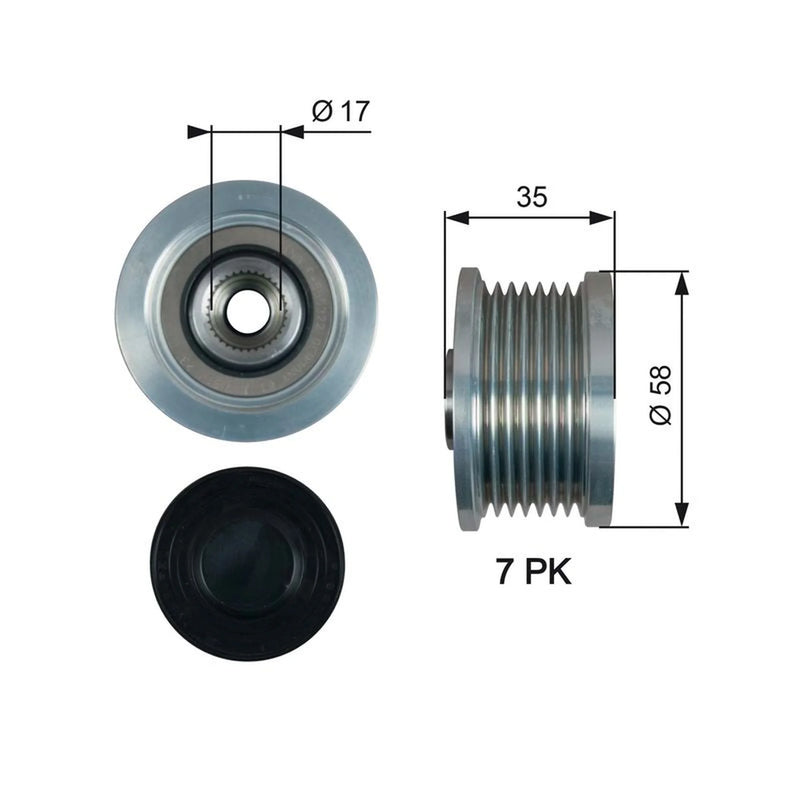 Gates Alternator Overrunning Freewheel Clutch OAP7183
