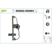 Valeo Electric Window Regulator Lifter Left Front 850692
