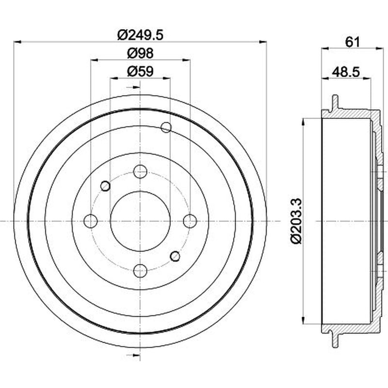 Mintex Brake Drum Assembly Rear MBD051