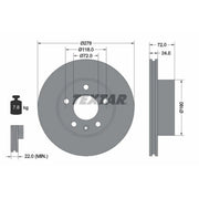 Textar 2 x Internally Vented Front Brake Discs 93191100-x2