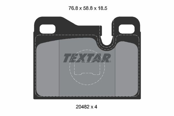 Textar Brake Pad Set 76.8mm x 58.8mm x 18.5mm 2048203