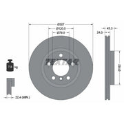Textar 2 x Vented Front Brake Discs 92275605-x2