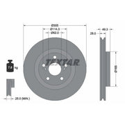 Textar 2 x Vented Front Brake Discs 92304305-x2
