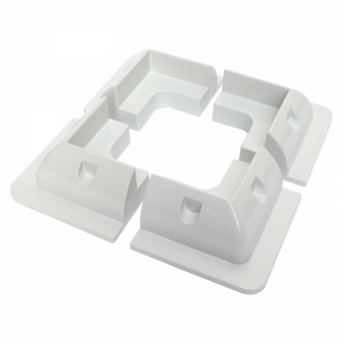 Photonic Universe Set of 4 heavy duty white plastic corner mounting brackets - Dyna-mo Solar - Van Life Living