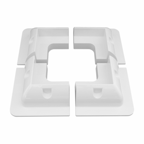 Photonic Universe Set of 4 lightweight white plastic corner mounting brackets - Dyna-mo Solar - Van Life Living