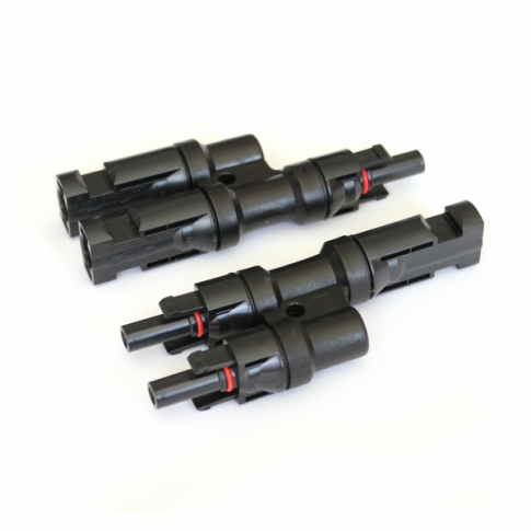 Photonic Universe Pair of MC4 T-branch cable connectors / plugs - Dyna-mo Solar - Van Life Living