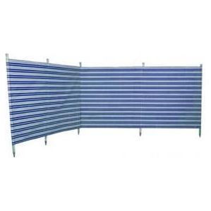 Blue Diamond Windbreak 5 Wooden Pole Canvas Navy Blue Stripe Caravan Camping 3.6M - Blue Diamond - Van Life Living
