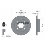 Textar 2 x Vented Front Brake Discs 92069000-x2