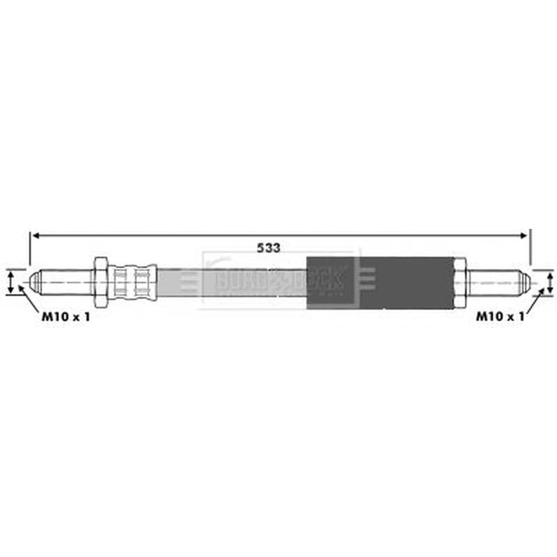 Borg & Beck Brake Hydraulic Hose Line Front Right BBH6134