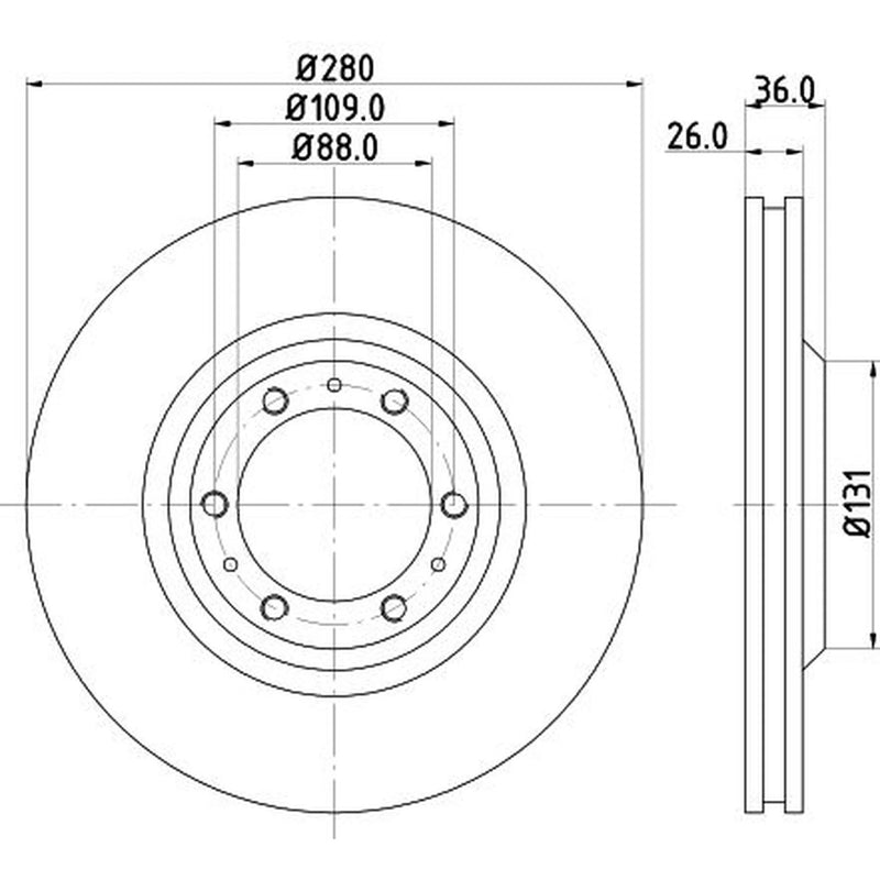 Mintex 2 x Vented Front Brake Discs MDC987-x2