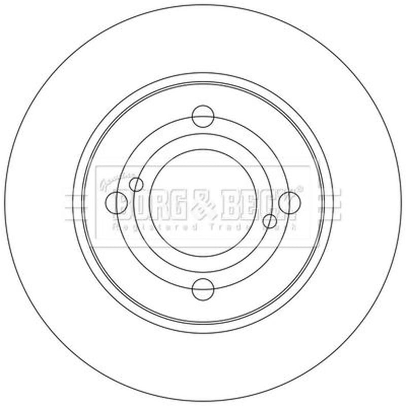 Borg & Beck 2 x Solid Rear Brake Discs BBD5543
