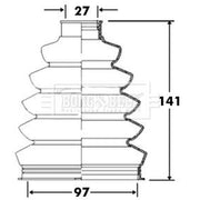 Borg & Beck Drive Shaft Bellow Kit Wheel Side Thermoplast BCB2372