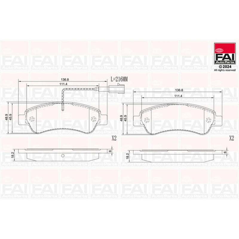 FAI Rear Brake Pad Set BP140