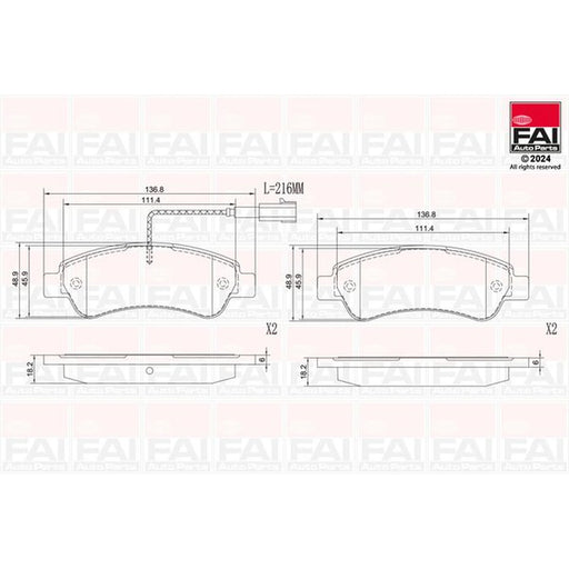 FAI Rear Brake Pad Set BP140