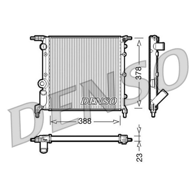 Denso Engine Radiator fits Renault 19 1988-1995 1.4