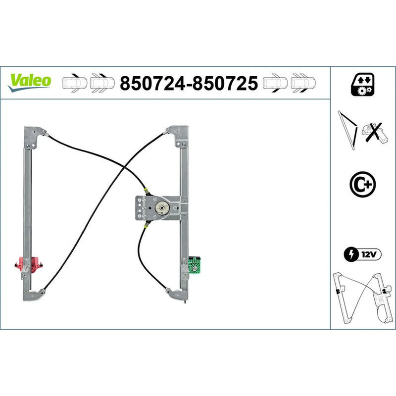 Valeo Electric Window Regulator Lifter Right Front 850725