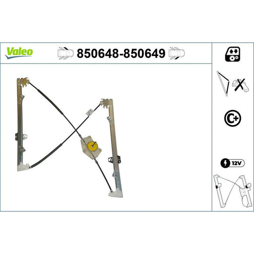 Valeo Electric Window Regulator Lifter Left Front 850648
