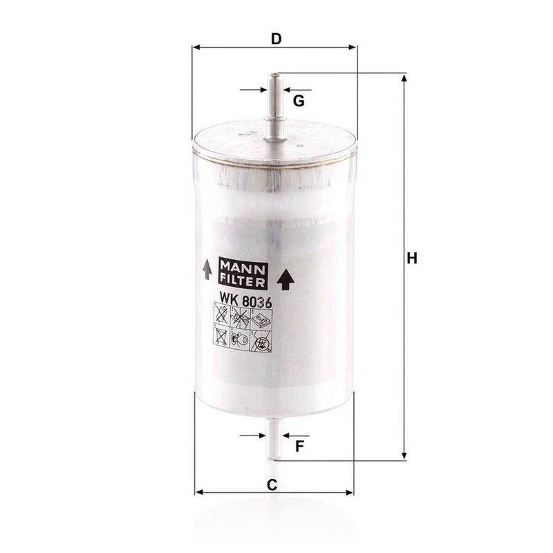 MANN-FILTER Fuel Filter Element WK 8036
