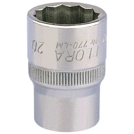 Draper Elora Bi-Hexagon Socket, 1/2" Sq. Dr., 20mm 24658 Draper  - Town Parts