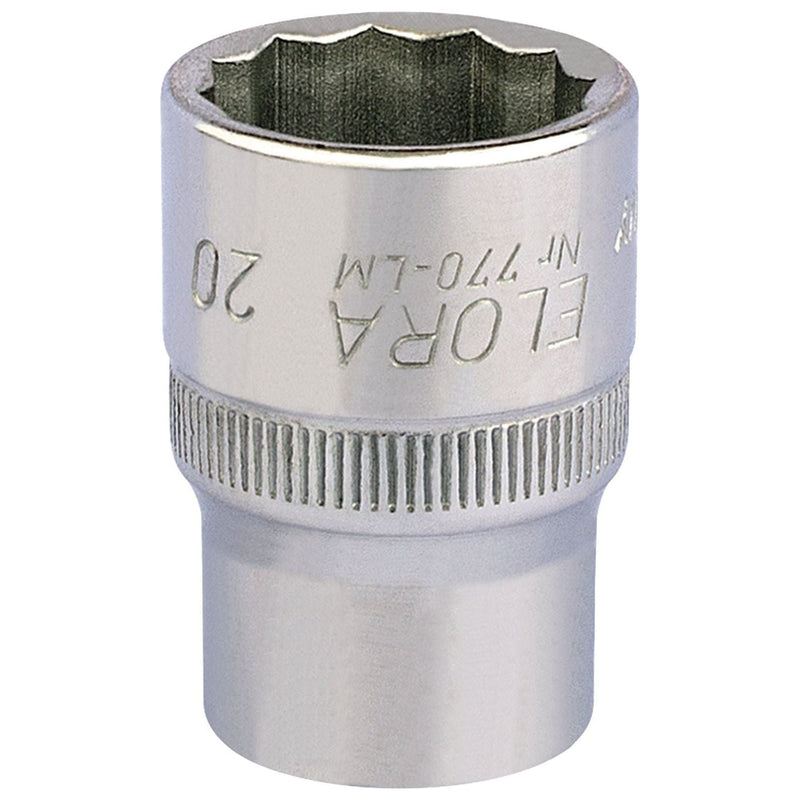 Draper Elora Bi-Hexagon Socket, 1/2" Sq. Dr., 20mm 24658 Draper  - Town Parts