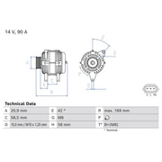 Bosch Car Alternator 12V 0 986 086 460