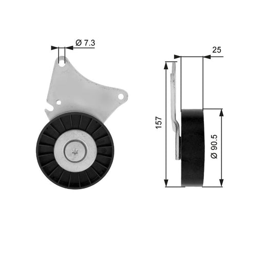 Gates V-Ribbed Belt Deflection/Guide Pulley T36030