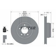 Textar 2 x Vented Front Brake Discs 92071405