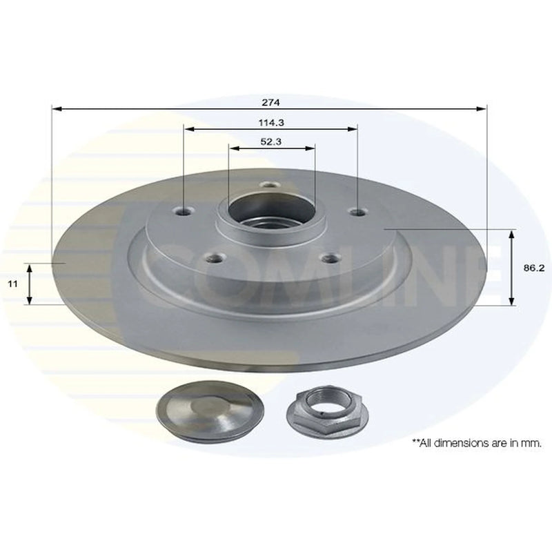 Comline 2 x Solid Rear Brake Discs ADC3013-x2